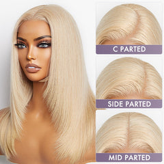 Blonde 613 Layered Cut Glueless 5x5 Closure HD Lace Wig 100% Virgin Human Hair