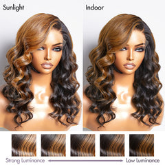 Blonde Highlight Loose Wave Left C Part Glueless 5x5 Closure HD Lace Wig | Large & Small Cap Size