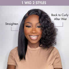 Wet and Wavy 5x5 Closure Pre-Cut Lace Water Wave Wig Glueless Side Part Human Hair Wig