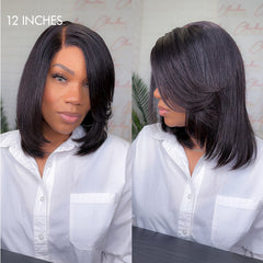 Final Restock | Shaggy Layered Cut Glueless 4x4 Closure Wig with Side-swept Bangs 100% Human Hair - US Only