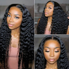 Boho-Chic | Flowy Bohemian 5x5 Closure Lace Glueless Mid Part Long Curly Wig 100% Human Hair - US Only