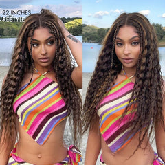 Boho-Chic | Flowy Bohemian 5x5 Closure Lace Glueless Mid Part Long Curly Wig 100% Human Hair - US Only