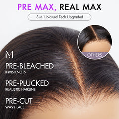 Exclusive Sale | PreMax Wigs | Super Natural Hairline Silky Straight Glueless 13x4 Frontal Lace Wig Human Hair Pre-Cut Lace