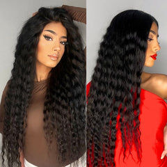 Boho-Chic | Flowy Bohemian 5x5 Closure Lace Glueless Mid Part Long Curly Wig 100% Human Hair - US Only
