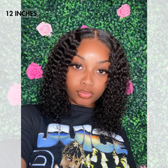 Glueless Short Deep Wave Bob 4x4 Closure Lace Wig 100% Human Hair - US Only