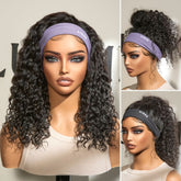 Throw On & Go Glueless Deep Wave No Lace Human Hair Headband Wig