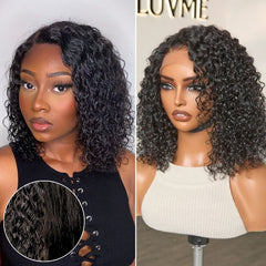 Wet and Wavy 5x5 Closure Pre-Cut Lace Water Wave Wig Glueless Side Part Human Hair Wig