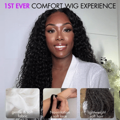 AiryFit™ Scalp Care Wigs | Effortless Water Wave Snugfit Glueless 5x5 Closure Pre-Cut Lace Curly Wig