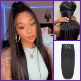 Ultra Natural Seamless Yaki Straight Clip in Extensions Human Hair with Free Gift - Limited Offer