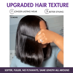 New Customers Only | PreMax Wigs | Silky Blunt Cut Glueless 2x6 / 5x5 Closure Lace Shoulder Length Bob Wig Pre Plucked & Bleached