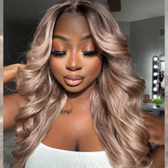 Ash Blonde Loose Body Wave 5x5 Closure Lace Glueless Wig Breathable Cap