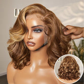 Weekly Special | PreMax Wigs - Honey Blonde Highlight / Natural Black / Ombre Blonde Bouncy Body Wave Glueless 13x4 Frontal Lace Human Hair Wig