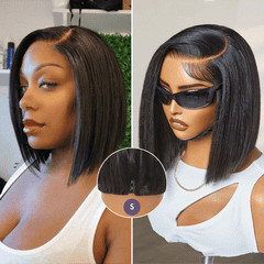 Luvme All-Day Comfort™ Wig Blunt Cut Bob Glueless Minimalist HD Lace Short Human Hair Wig Pre-Cut Lace