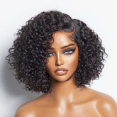 Exclusive Sale | Trendy Short Cut Curly Minimalist HD Lace Glueless Side Part Wig 100% Human Hair