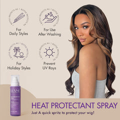 US Only | Heat Protectant Spray, Leave-in Conditioner, up to 450℉ Heat Protection, Color & Shine Seal | LUVME HAIR™