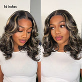 VIP Week Only | Curtain Bangs Blonde Highlight Loose Wave Glueless 5x5 Closure Pre-Cut Lace Wig All Head Sizes Fit Cap | US Only