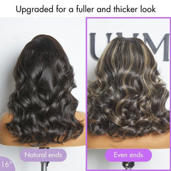 VIP Week Only | Curtain Bangs Blonde Highlight Loose Wave Glueless 5x5 Closure Pre-Cut Lace Wig All Head Sizes Fit Cap | US Only