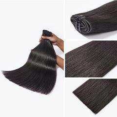 Luvme Too Easy Texture™ Yaki Straight Invisible Edge Clip in Hair Extensions Human Hair 110g 6pcs with Free Gift