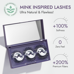 Luvme Self-Adhesive Eyelashes, No Glue Needed, 3-in-1 Multi-Style Pack