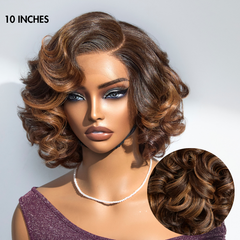 Weekly Special | Mature Boss Brown Ombre Highlight / Natural Black / Salt and Pepper Loose Wave Glueless Minimalist HD Lace Wig