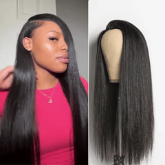 Luvme Too Easy Texture™ Wig 180% Density Yaki Straight Glueless Flexi-Fit Drawstring 3-In-1 Half Wig Human Hair