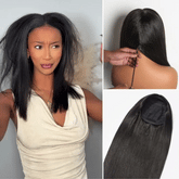 Luvme Too Easy Texture™ Wig 180% Density Yaki Straight Glueless Flexi-Fit Drawstring 3-In-1 Half Wig Human Hair