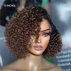 Ombre Brown Fluffy Kinky Curl Glueless Minimalist HD Lace Wig Ready to Go