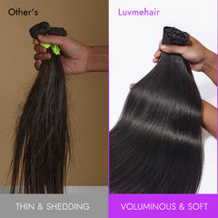 Luvme Too Easy Texture™ Yaki Straight 100% Virgin Human Hair Bundles 1pc / 3pcs - US Only