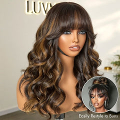 VIP DAY ONLY |18 Inches True Scalp Blonde Highlight Loose Wave Glueless Minimalist Lace Wig with Bangs - US Only