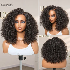 180% Density Face-Framing Trendy Curly Wig Glueless Ear-to-ear Wide T Lace Front Wig Human Hair Pre-Cut Lace