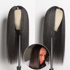 Luvme Too Easy Texture™ 180% Density Yaki Straight Glueless V Part Flexi-Fit Drawstring Wig Beginner Friendly