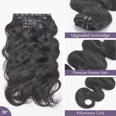 2 Packs Straight / Body Wave / Kinky Curly / Yaki Straight / Kinky Straight Clip in Hair Extensions with Free Gift