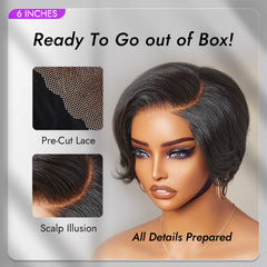 Affordable Pixie Cut Minimalist HD Lace Glueless Wig Pre-Cut Lace