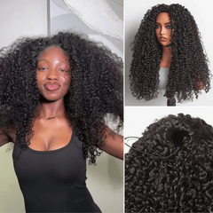 Luvme Too Easy Texture™ 180% Density Messy Burmese Curly Half Wig Glueless Flexi-Fit Drawstring Wig Beginner Friendly - US Only