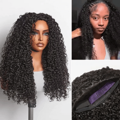 Luvme Too Easy Texture™ 180% Density Messy Burmese Curly Half Wig Glueless Flexi-Fit Drawstring Wig Beginner Friendly - US Only