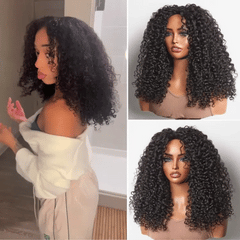 Luvme Too Easy Texture™ 180% Density Messy Burmese Curly Half Wig Glueless Flexi-Fit Drawstring Wig Beginner Friendly - US Only