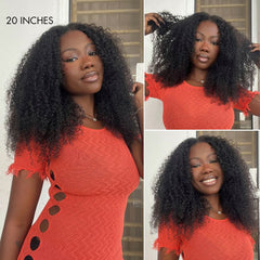 Luvme Too Easy Texture™ Wig 180% Density Kinky Curly / Yaki Straight Glueless V Part Flexi-Fit Drawstring Wig