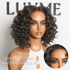 Lightweight & Voluminous Beach Wave Glueless 13x4 Lace Front Short Wig for Summer Pre-Cut Lace
