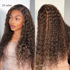 BOGO | Luvme All-Day Comfort™ Wig PartingMax Brown Highlights Funmi Curly 7x6 Closure HD Lace Glueless Wig Pre Cut Lace - US Only