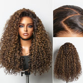 BOGO | Luvme All-Day Comfort™ Wig PartingMax Brown Highlights Funmi Curly 7x6 Closure HD Lace Glueless Wig Pre Cut Lace - US Only