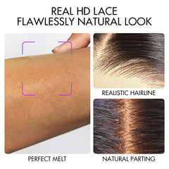 Blonde Highlight Short Curly Glueless Minimalist HD Lace Human Hair Wig