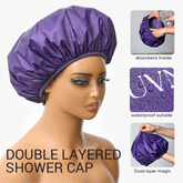 Dual-Layer Shower Cap 1pc, Perfect for All Hair Lengths, Breathable & Comfortable