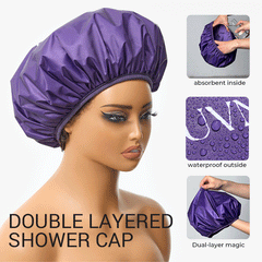Dual-Layer Shower Cap 1pc, Perfect for All Hair Lengths, Breathable & Comfortable