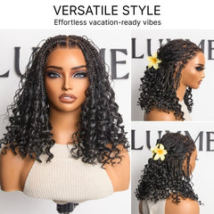 Readitress™ HD Full Lace Knotless Boho Curls Braided Bob Wig Flexi Fit Invisi Drawstring Cap