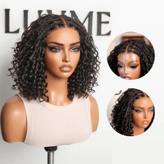 BOGO | Readitress™ Boho Braids Deep Curly Glueless 5x5 Closure Lace with Braided Top Human Hair Wig Pre-Cut Lace - US Only