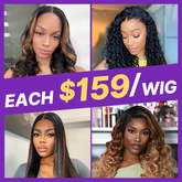 $159 Each | Final Deal 20 inches to 22 inches | Lace Long Wig | 4 Styles Available Only 50 Left | No Code Needed | US ONLY