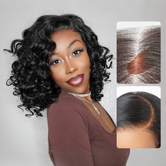 Luvme Hair Mature Bouncy Curl Left C Part Glueless Minimalist HD Lace Wig Pre-Cut Lace
