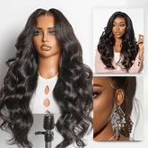 NatureMAX™ 200% / 250% Density Loose Wave Glueless Ear-to-ear 13x4 / 13x6 HD Lace Front Wig Pre-Cut Lace Flexi-Fit Drawstring Cap