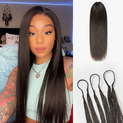 Readitress™ Pre-Separated Feather Crochet Human Hair Extensions Silky Straight Protective Style with Free Gifts
