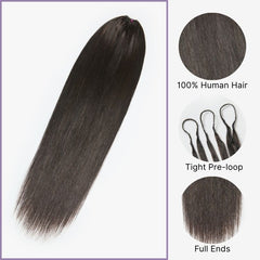 Readitress™ Pre-Separated Feather Crochet Human Hair Extensions Silky Straight Protective Style with Free Gifts